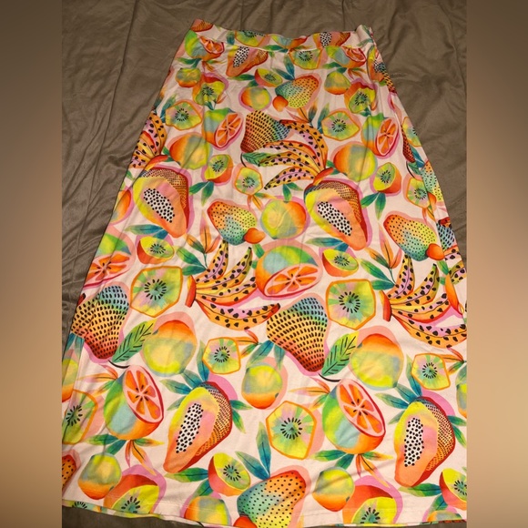 FARM Rio Dresses & Skirts - Farm Rio X Anthropologie Tropical Fruits Maxi Skirt Size XL